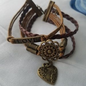 Leather bracelet stack
